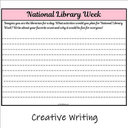 National Library Week | Main Idea and Supporting Details Reading Passage and Questions