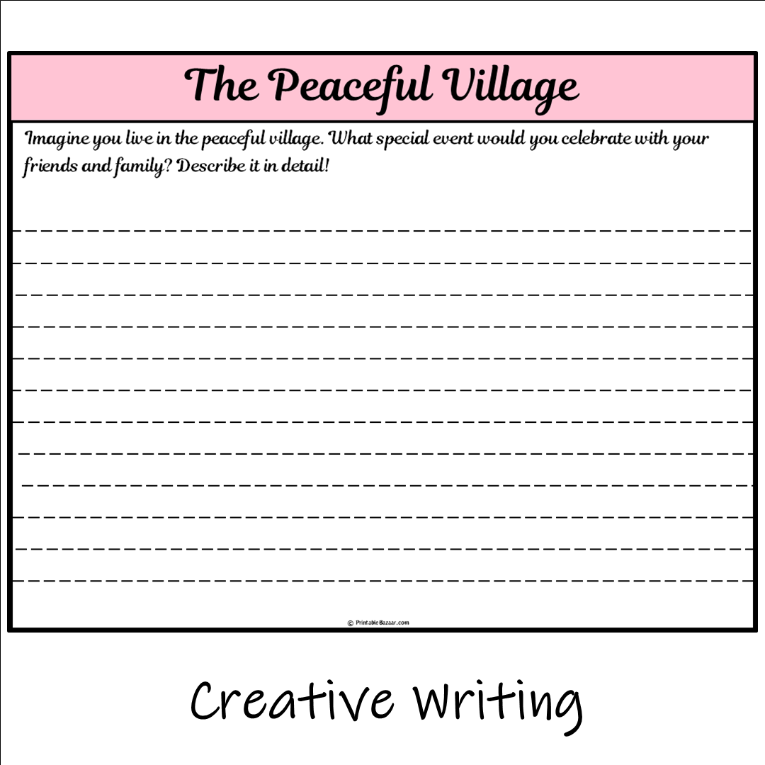 The Peaceful Village | Main Idea and Supporting Details Reading Passage and Questions