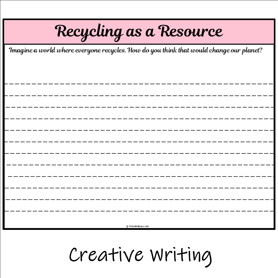 Recycling as a Resource | Main Idea and Supporting Details Reading Passage and Questions