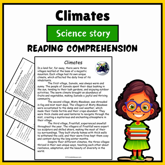 Climates | Science Story Reading Comprehension Activity