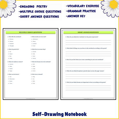 Self-Drawing Notebook | Poem Grammar Worksheet Printable Activity