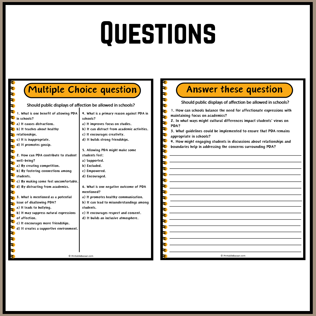 Should public displays of affection be allowed in schools? | Debate Case Study Worksheet