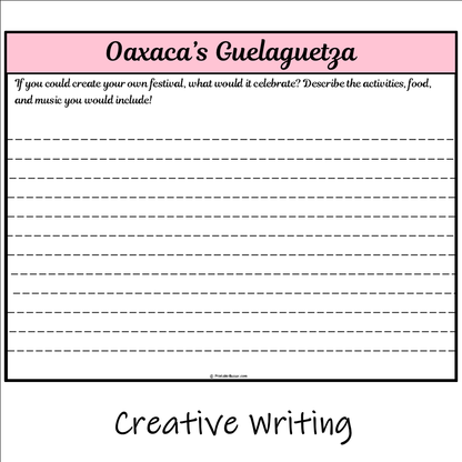 Oaxaca’s Guelaguetza | Main Idea and Supporting Details Reading Passage and Questions