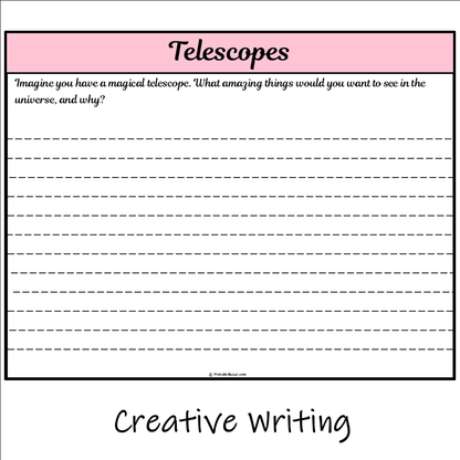 Telescopes | Main Idea and Supporting Details Reading Passage and Questions