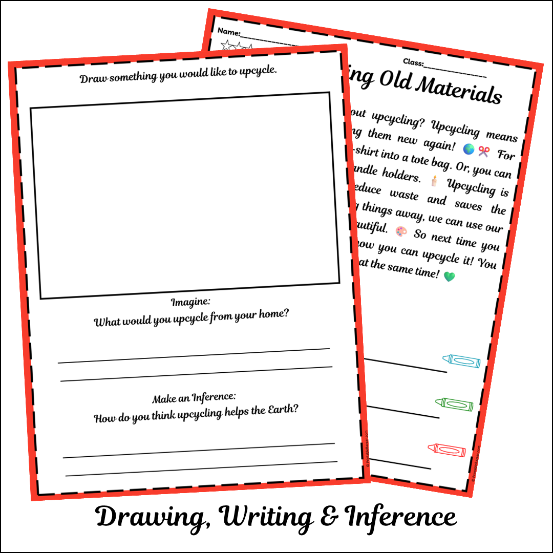 Upcycling Old Materials | Short Reading Comprehension Creative Worksheet