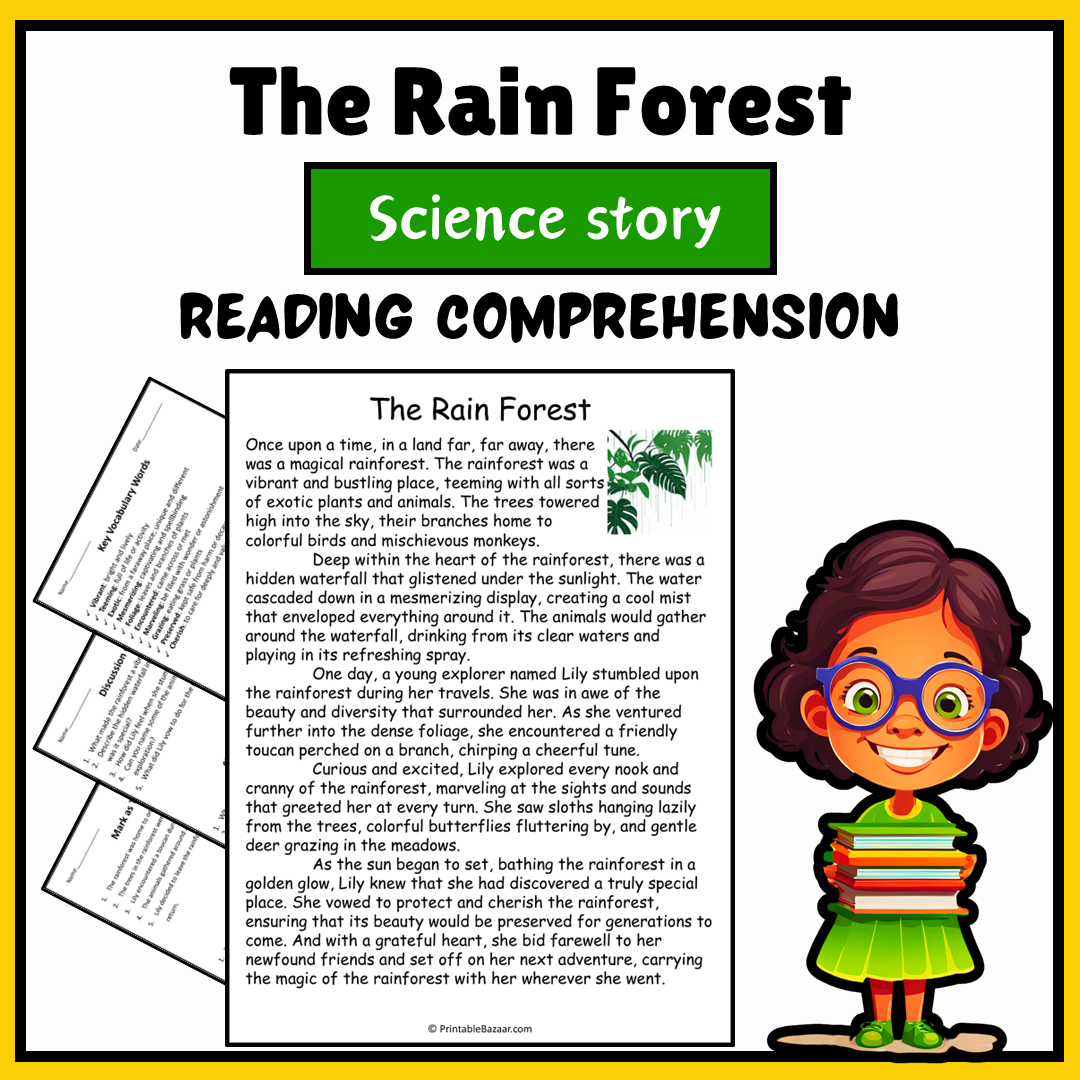 The Rain Forest | Science Story Reading Comprehension Activity