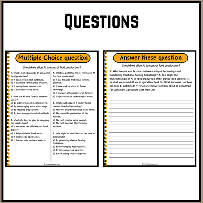 Should we allow AI to control food production? | Debate Case Study Worksheet