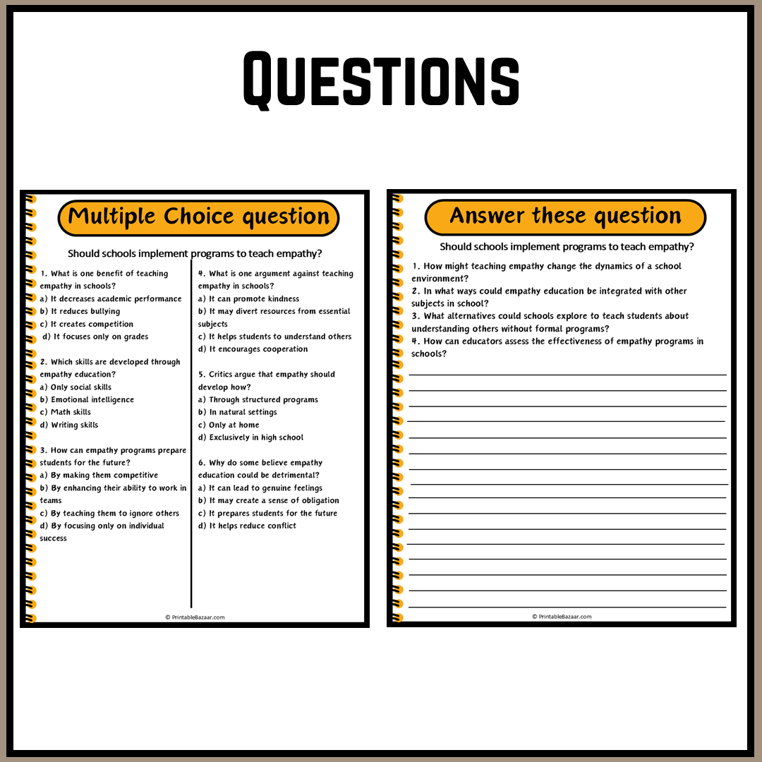 Should schools implement programs to teach empathy? | Debate Case Study Worksheet