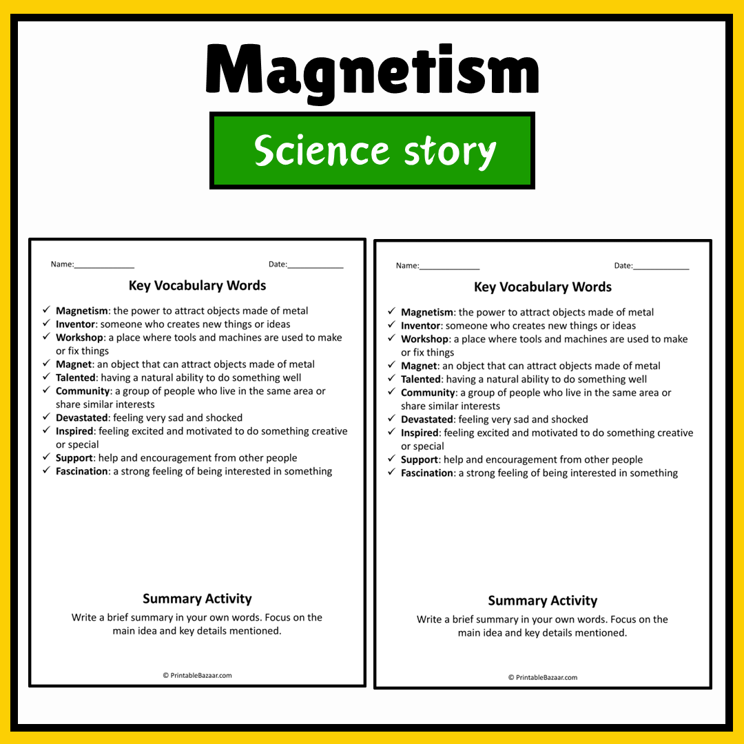 Magnetism | Science Story Reading Comprehension Activity
