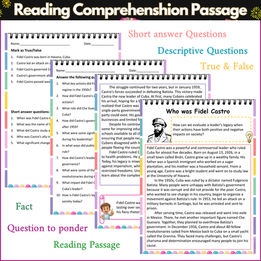 Who was Fidel Castro | Reading Comprehension Passage and Questions