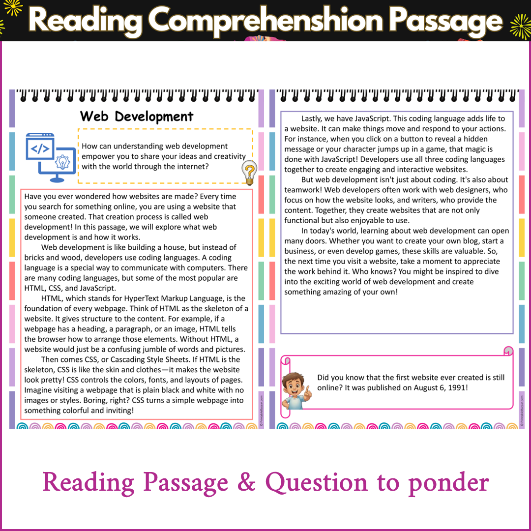 Web Development | Reading Comprehension Passage and Questions