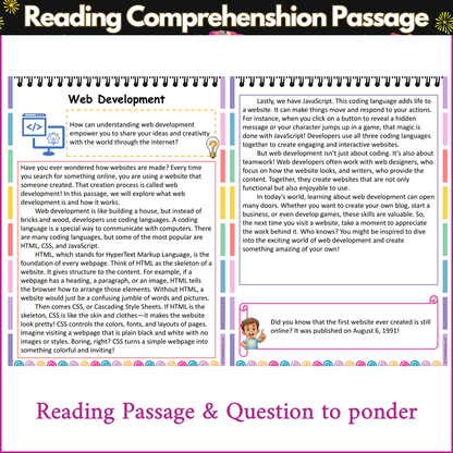 Web Development | Reading Comprehension Passage and Questions