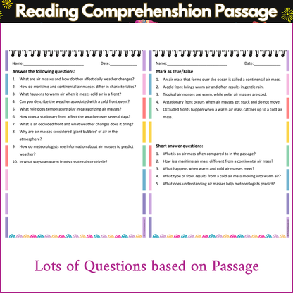 Air Masses and Fronts | Reading Comprehension Passage and Questions
