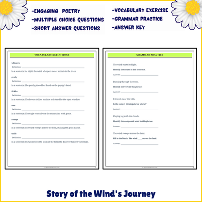 Story of the Wind's Journey | Poem Grammar Worksheet Printable Activity