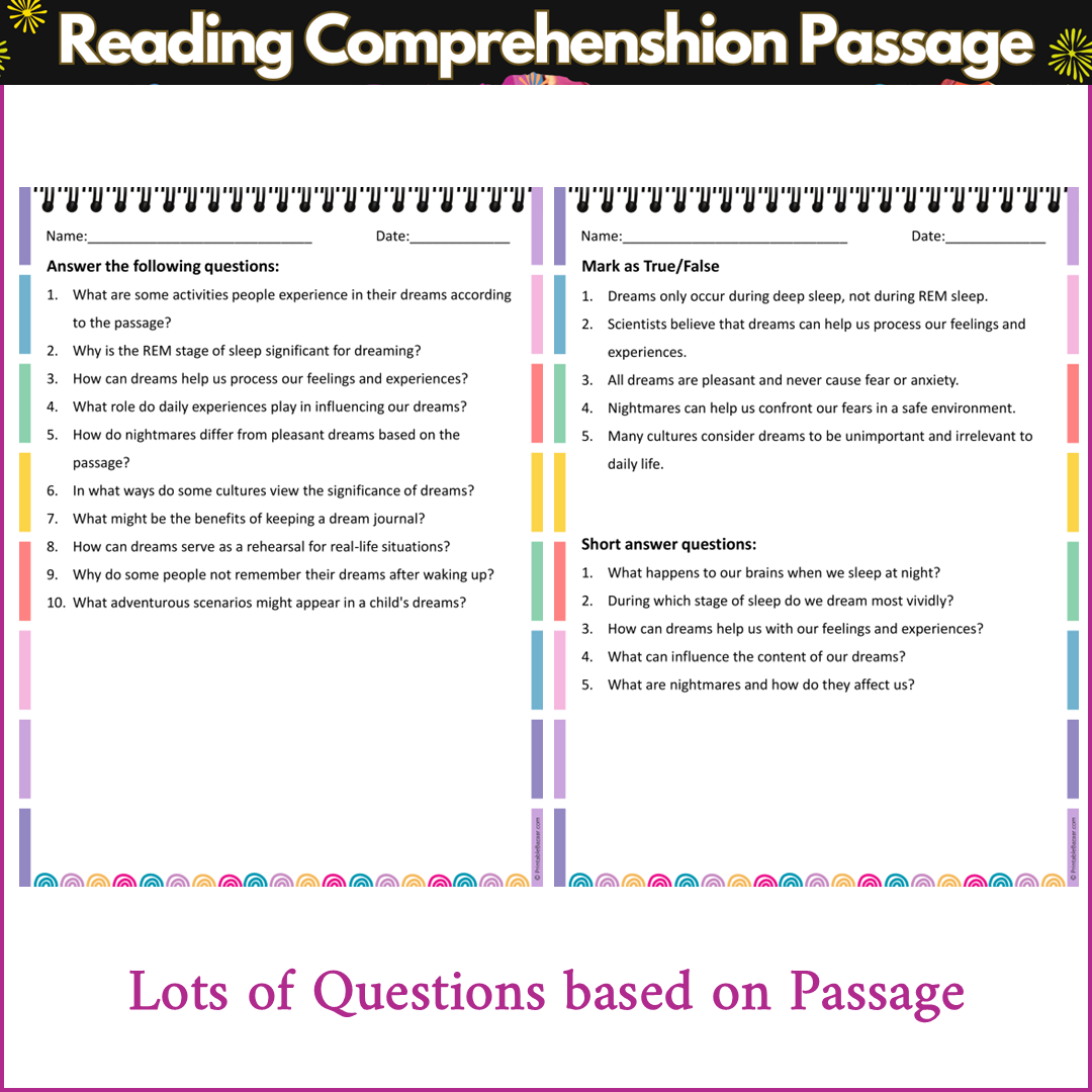 All About Dreams | Reading Comprehension Passage and Questions