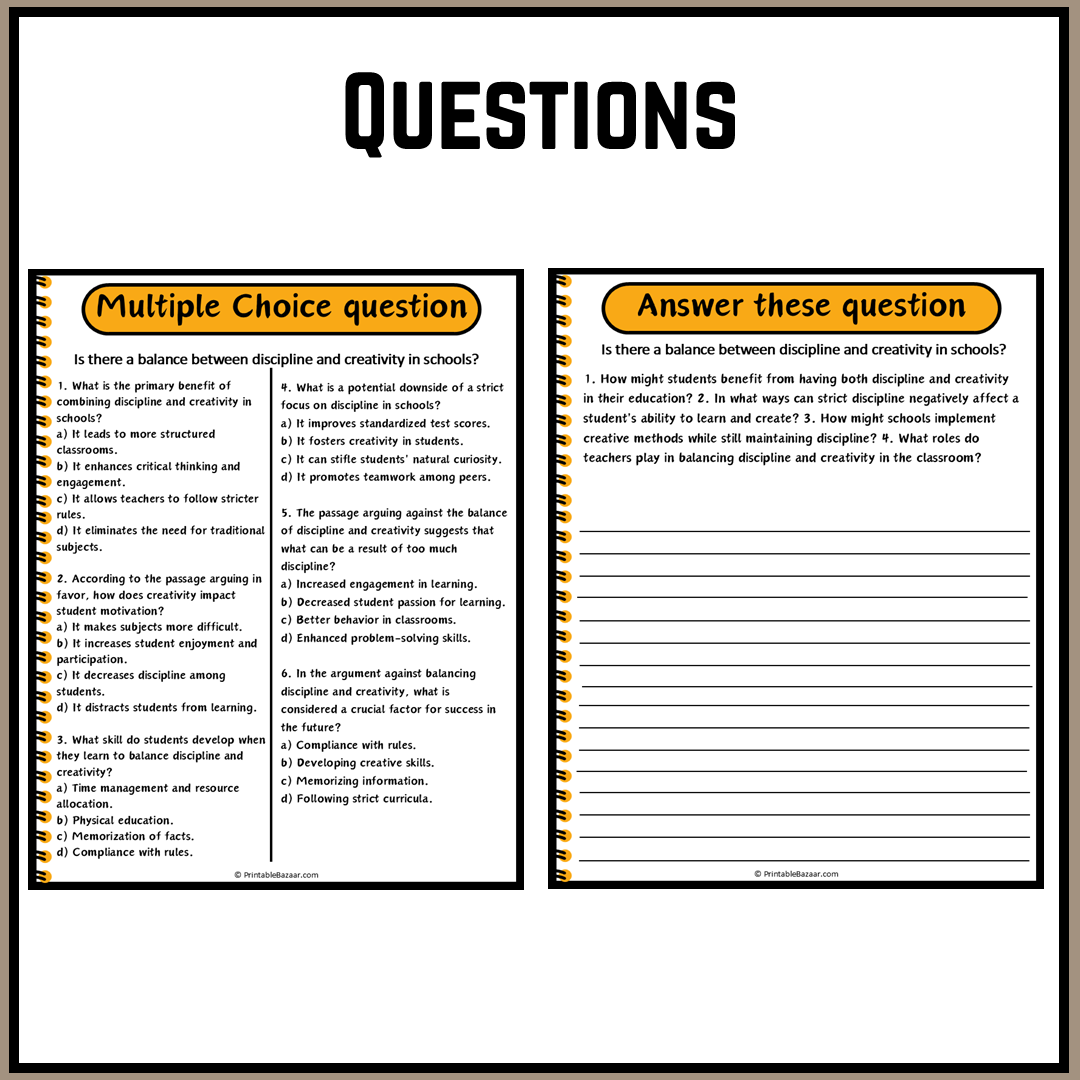 Is there a balance between discipline and creativity in schools? | Debate Case Study Worksheet