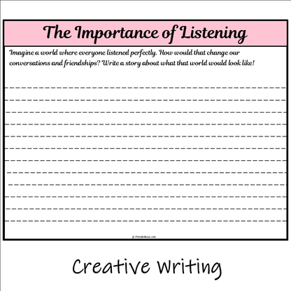 The Importance of Listening | Main Idea and Supporting Details Reading Passage and Questions