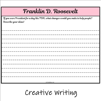 Franklin D. Roosevelt | Main Idea and Supporting Details Reading Passage and Questions