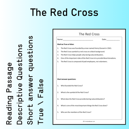 The Red Cross | Reading Comprehension Passage Printable Worksheet