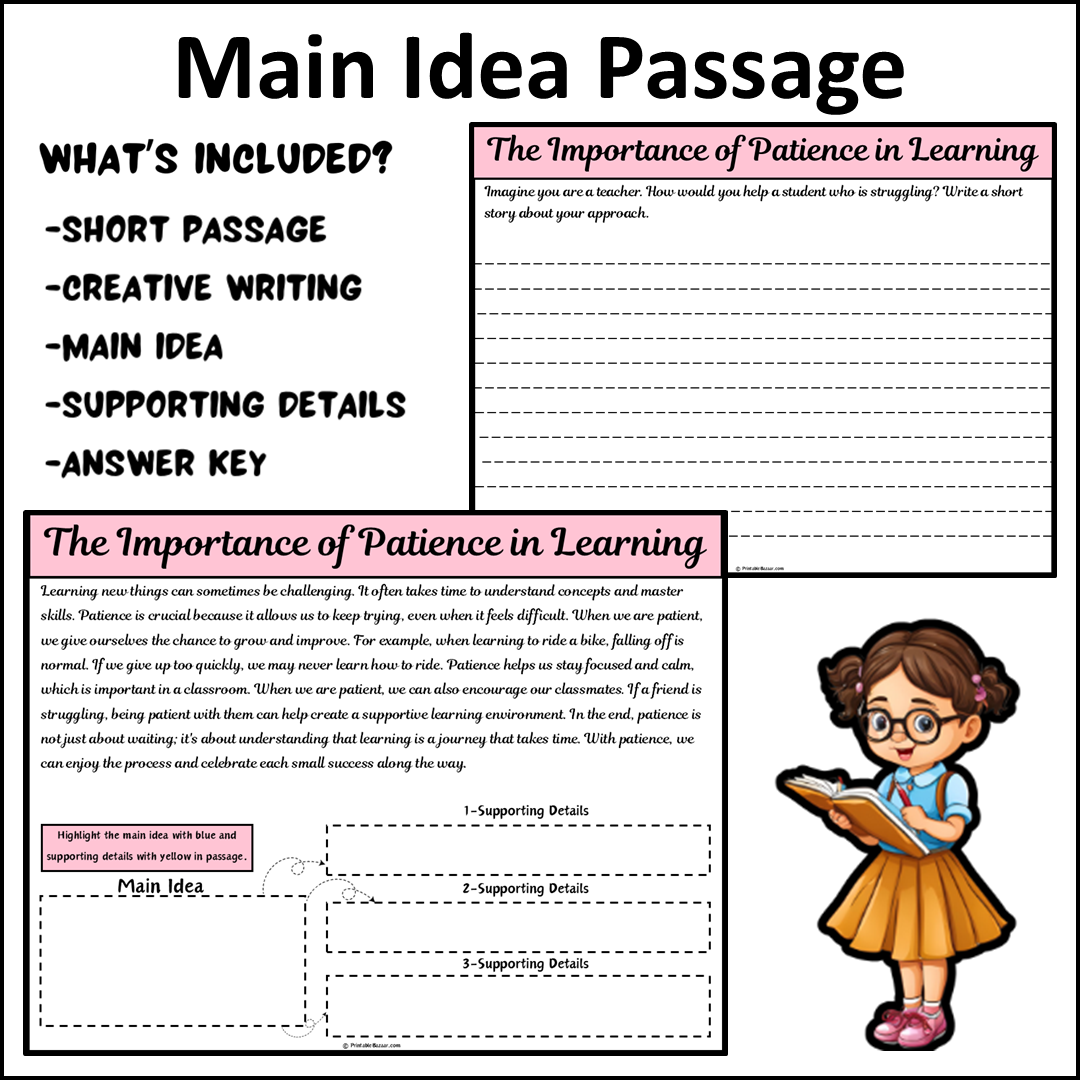 The Importance of Patience in Learning | Main Idea and Supporting Details Reading Passage and Questions