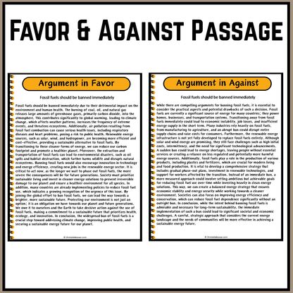 Fossil fuels should be banned immediately | Debate Case Study Worksheet