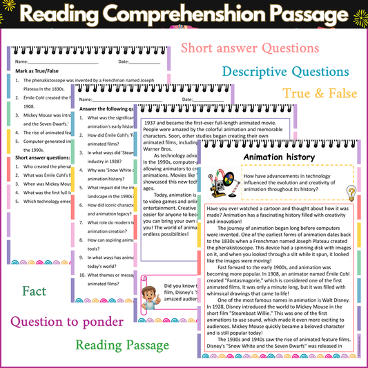 Animation history | Reading Comprehension Passage and Questions