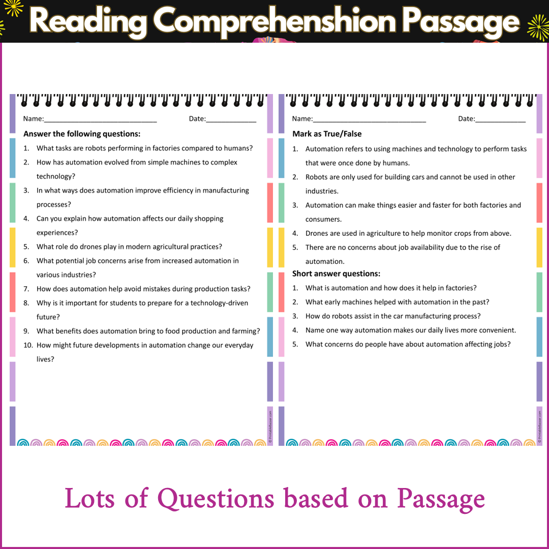 Automation | Reading Comprehension Passage and Questions
