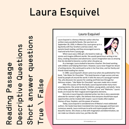 Laura Esquivel | Reading Comprehension Passage Printable Activity