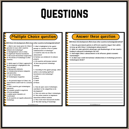 Will China's 6G development efforts leave other countries technologically behind? | Debate Case Study Worksheet