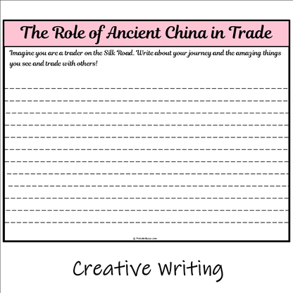 The Role of Ancient China in Trade | Main Idea and Supporting Details Reading Passage and Questions