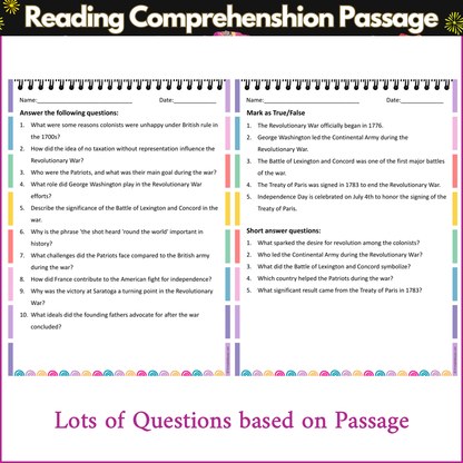 The Revolutionary War | Reading Comprehension Passage and Questions