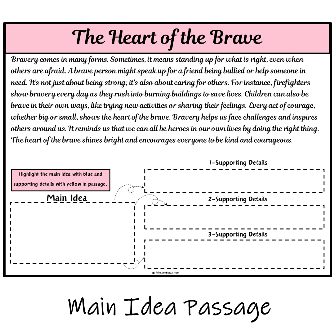 The Heart of the Brave | Main Idea and Supporting Details Reading Passage and Questions