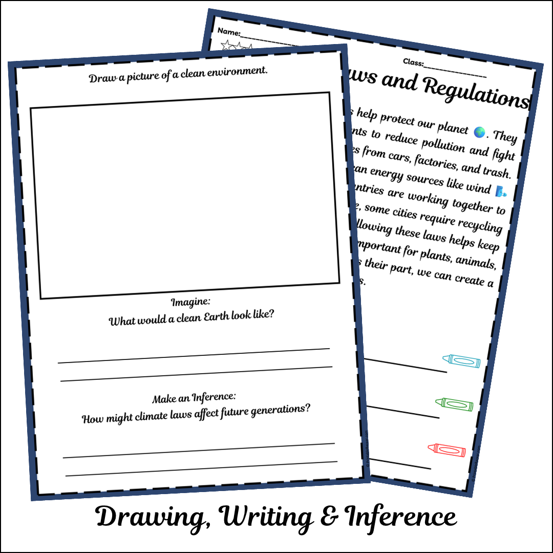 Climate Laws and Regulations | Short Reading Comprehension Creative Worksheet