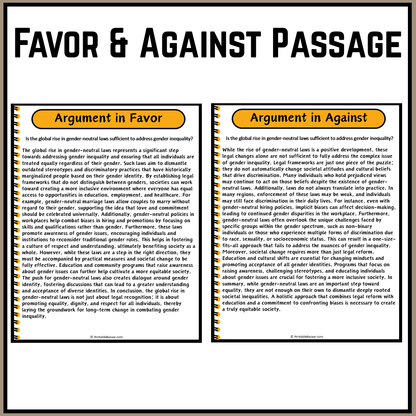 Is the global rise in gender-neutral laws sufficient to address gender inequality? | Debate Case Study Worksheet