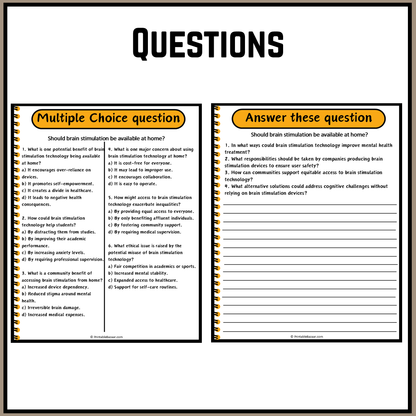 Should brain stimulation be available at home? | Debate Case Study Worksheet