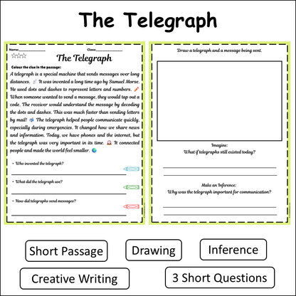 The Telegraph | Short Reading Comprehension Creative Worksheet