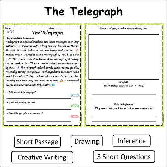 The Telegraph | Short Reading Comprehension Creative Worksheet