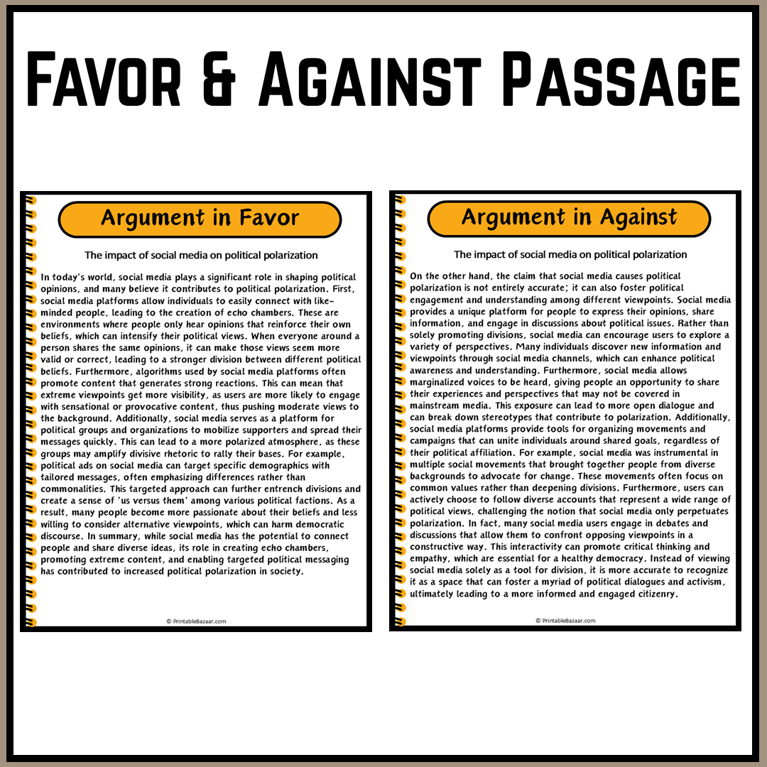 The impact of social media on political polarization | Debate Case Study Worksheet