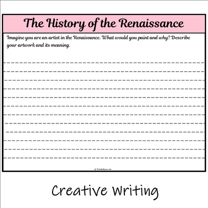 The History of the Renaissance | Main Idea and Supporting Details Reading Passage and Questions