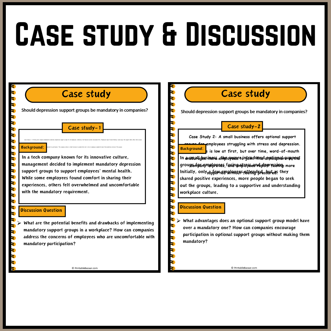 Should depression support groups be mandatory in companies? | Debate Case Study Worksheet