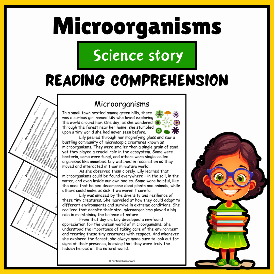 Microorganisms | Science Story Reading Comprehension Activity
