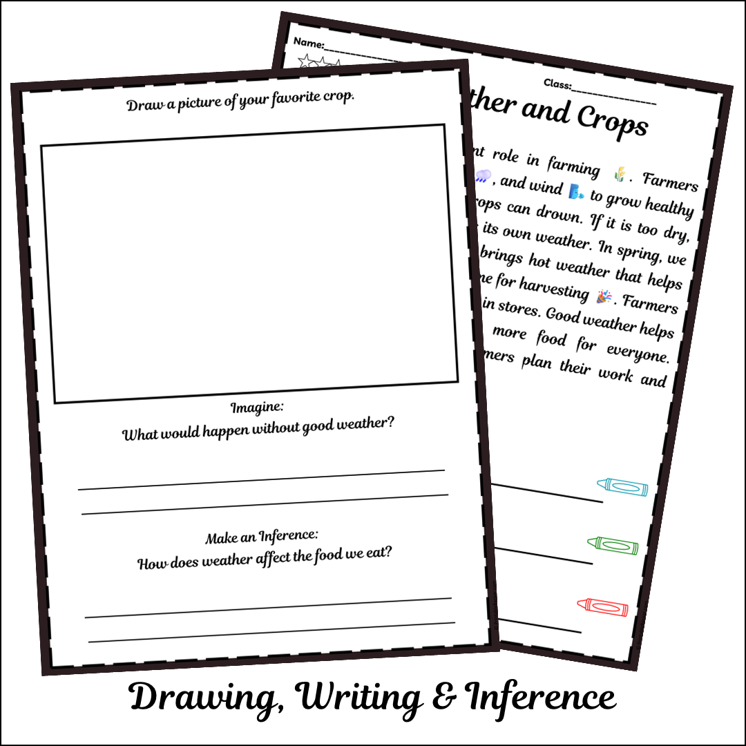 Weather and Crops | Short Reading Comprehension Creative Worksheet