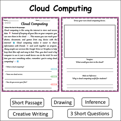 Cloud Computing | Short Reading Comprehension Creative Worksheet