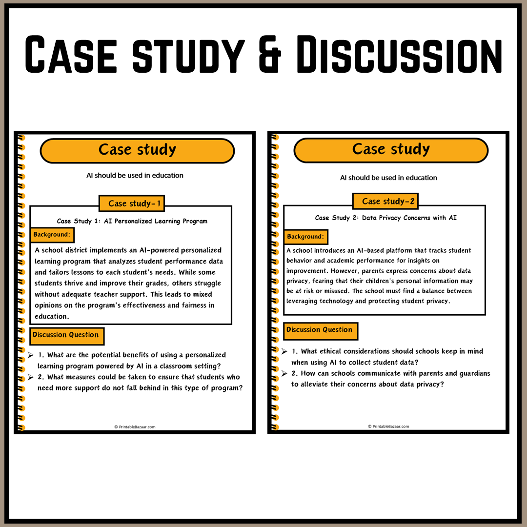 AI should be used in education | Debate Case Study Worksheet