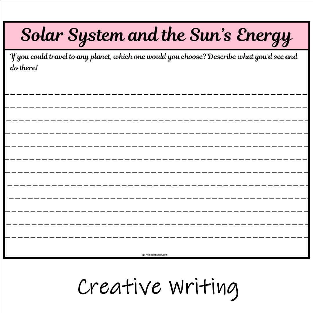 Solar System and the Sun’s Energy | Main Idea and Supporting Details Reading Passage and Questions