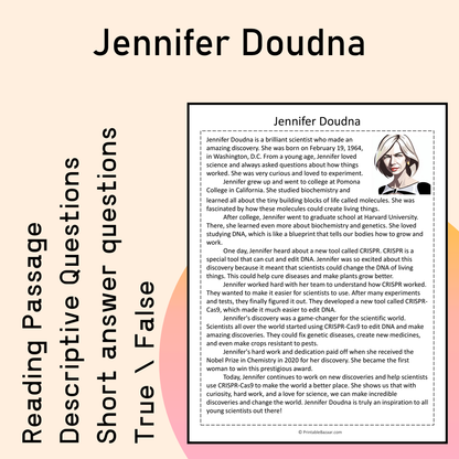 Jennifer Doudna | Reading Comprehension Passage Printable Activity