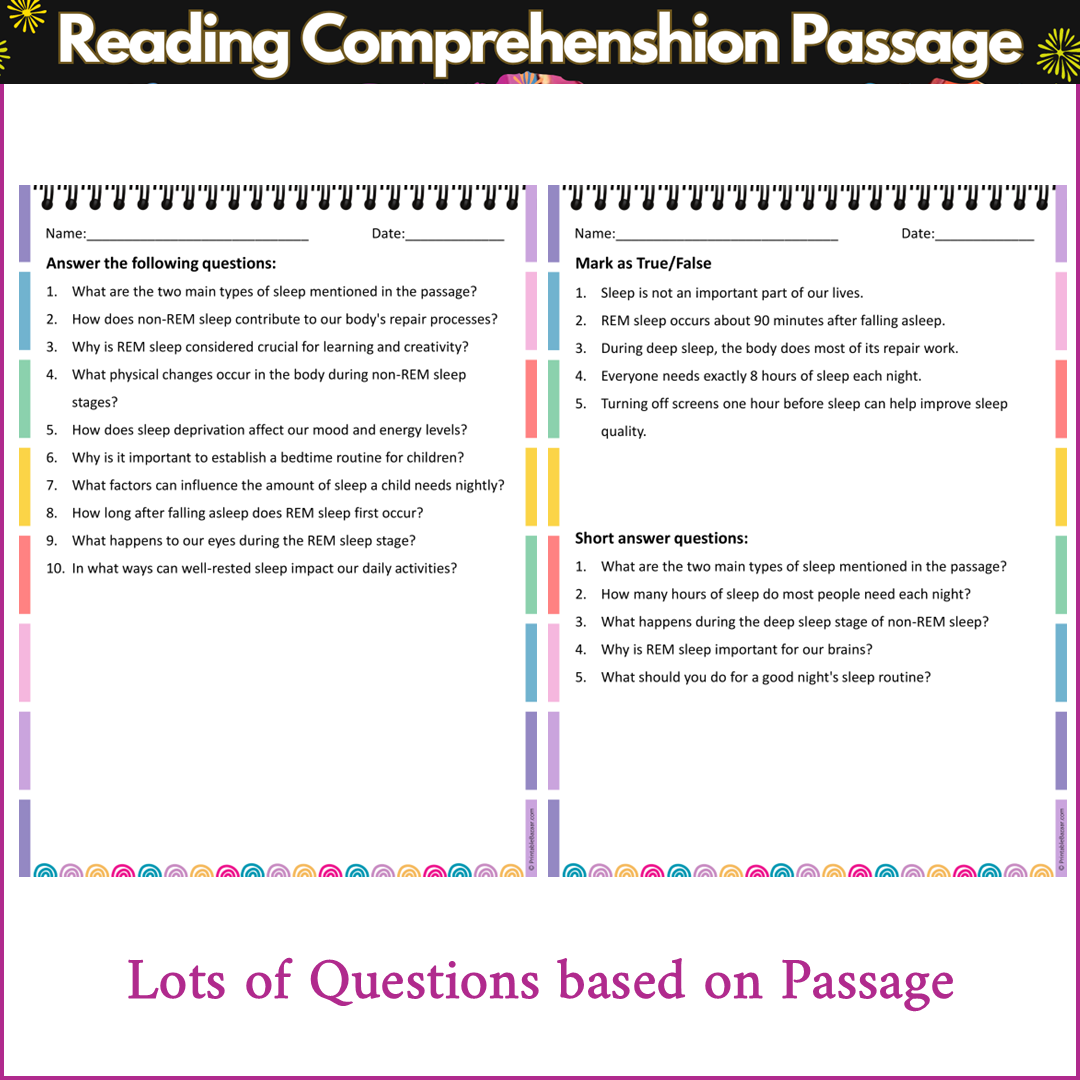 All About Sleep | Reading Comprehension Passage and Questions