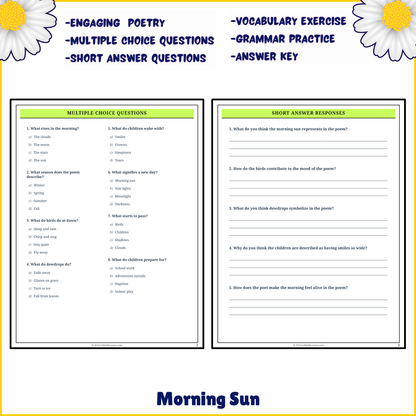 Morning Sun | Poem Grammar Worksheet Printable Activity