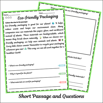 Eco-friendly Packaging | Short Reading Comprehension Creative Worksheet