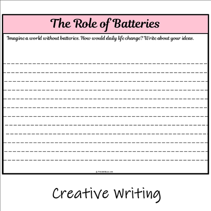 The Role of Batteries | Main Idea and Supporting Details Reading Passage and Questions